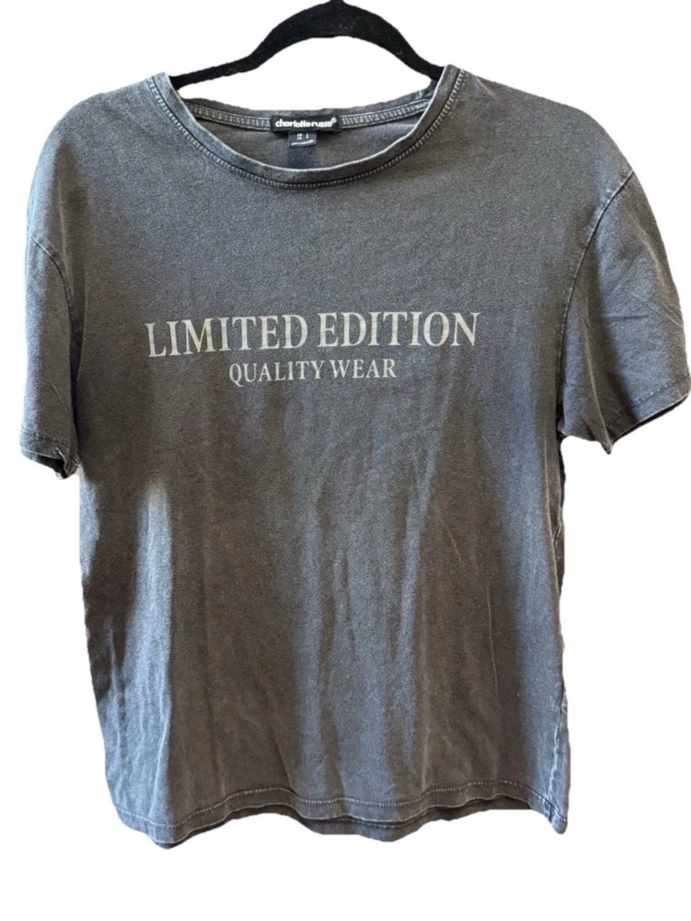Charlotte Russe Limited Edition Tee Grunge Moto Goth Black/Gray Size Small